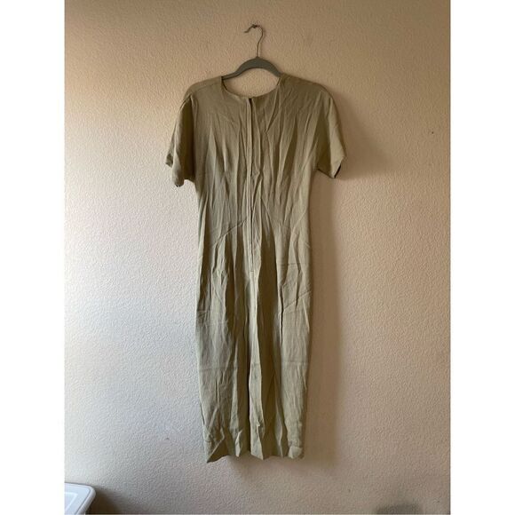 Vintage‎ sage green crepe midi dress size 4 - Picture 4 of 6